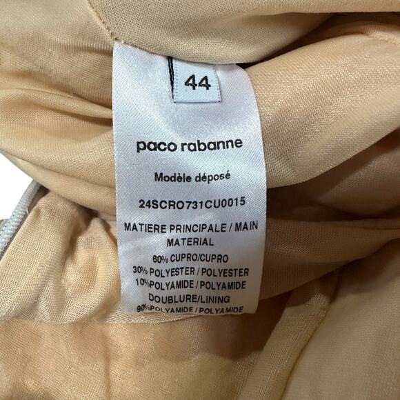 Paco Rabanne Silver Sequin Cut Out Gown Maxi Dress Size US 12 FR 44 Spring '24 - Picture 12 of 16